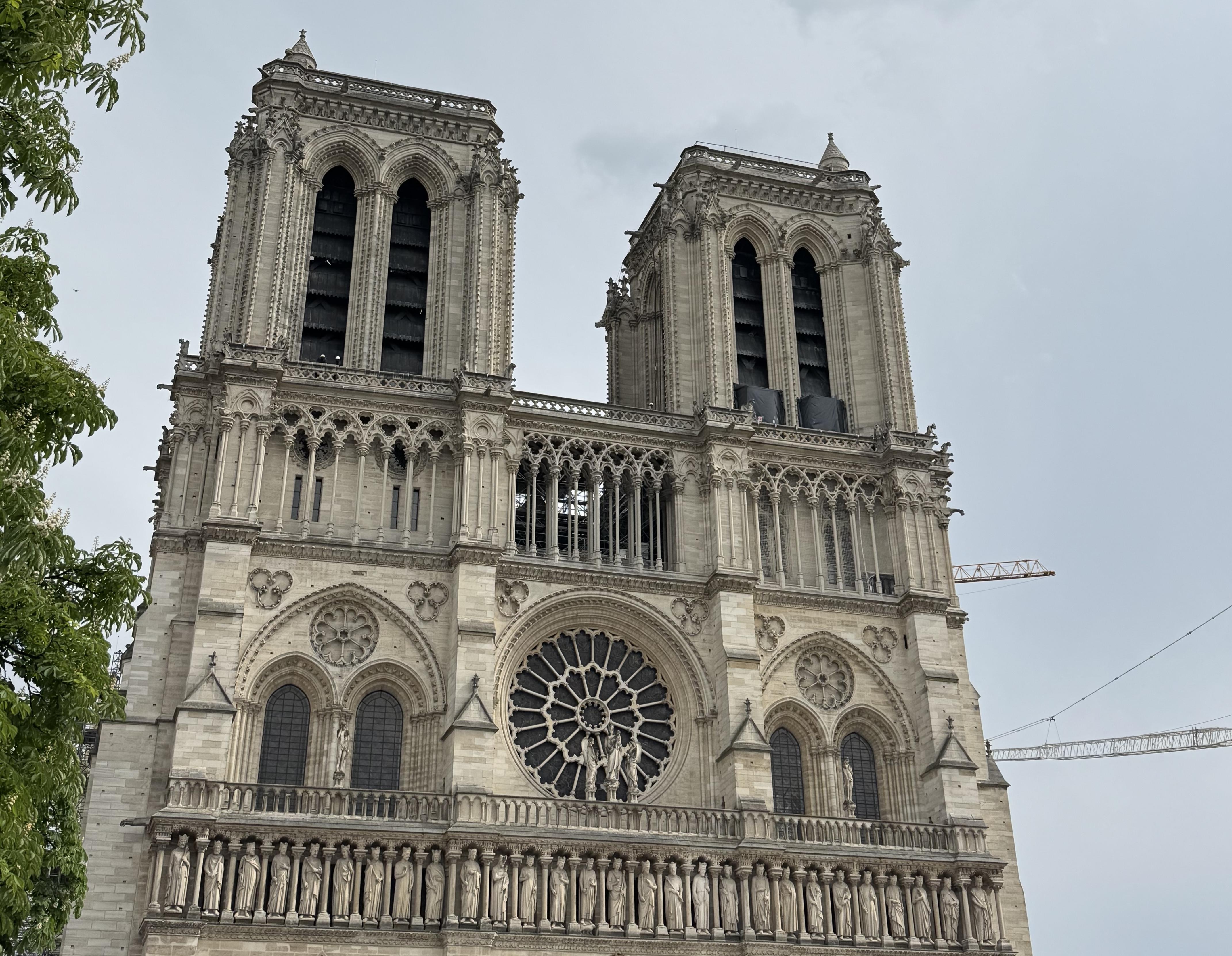 the bell towers of Notre Dame. At the bottom you can see the gallery of kings