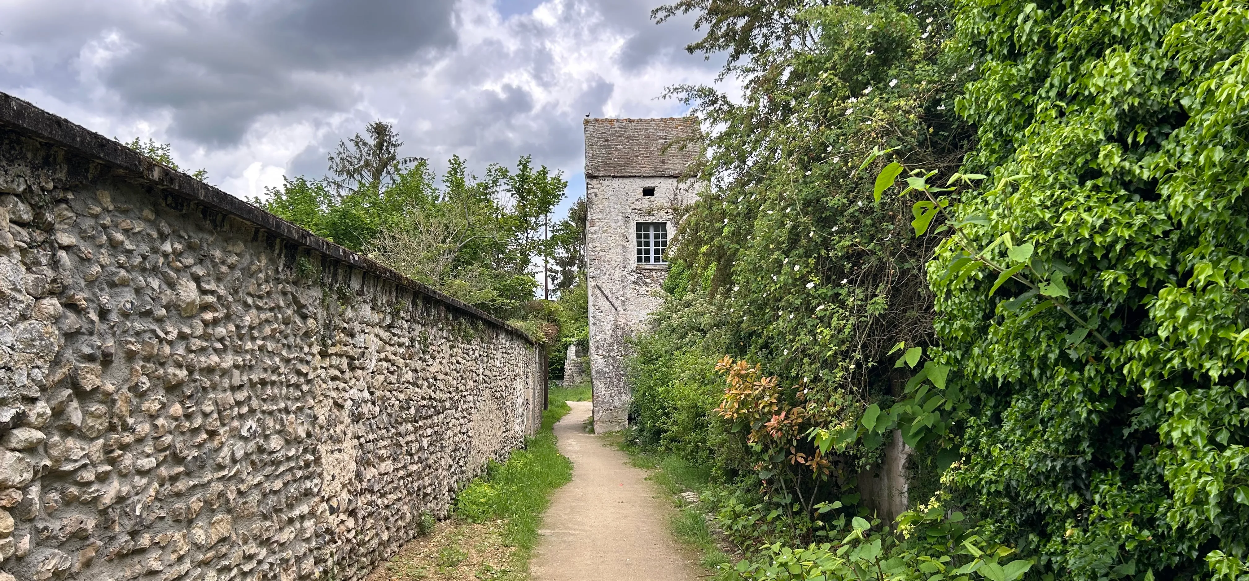 a path with a tower