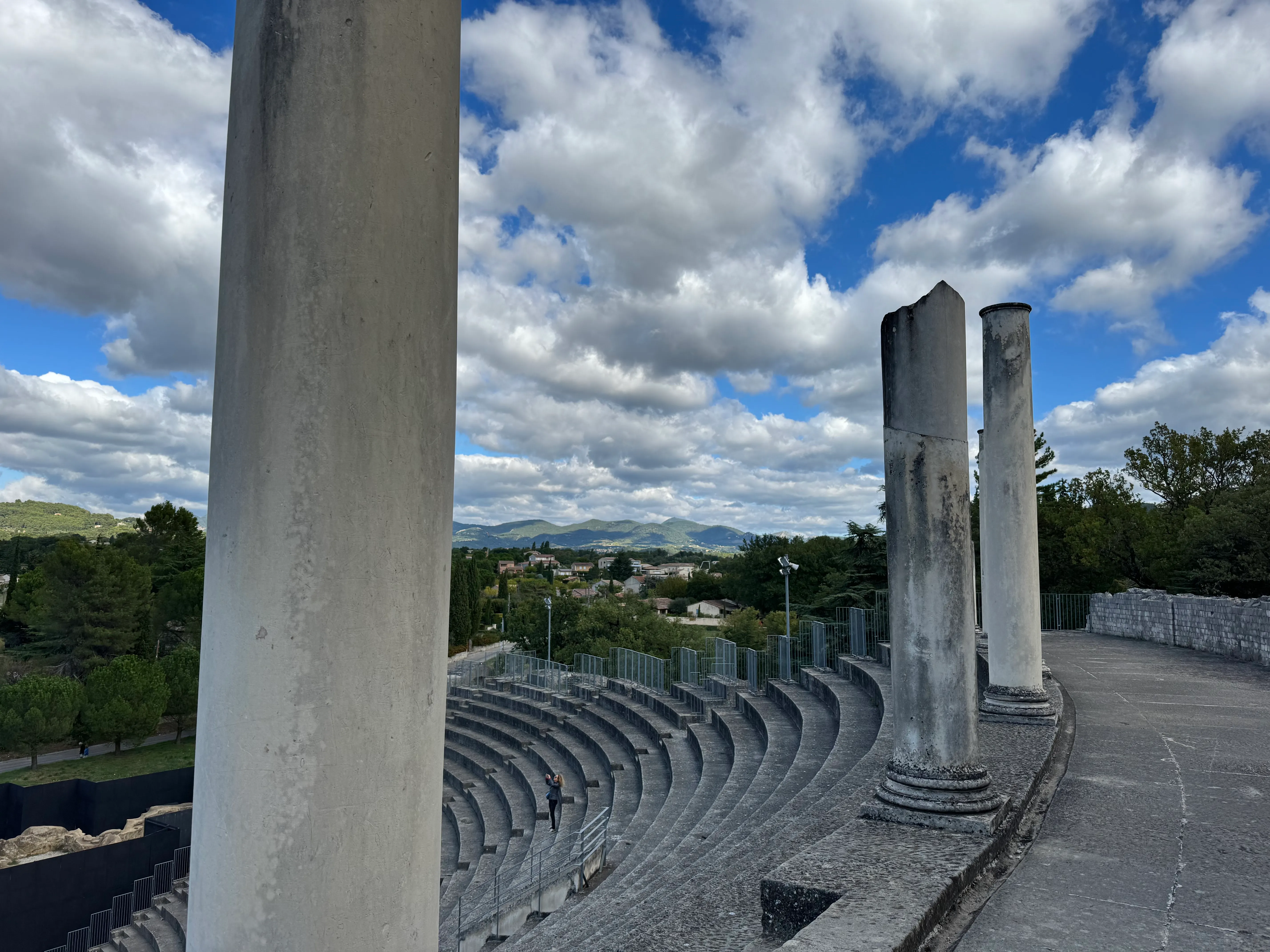 standing at the top of the theatre